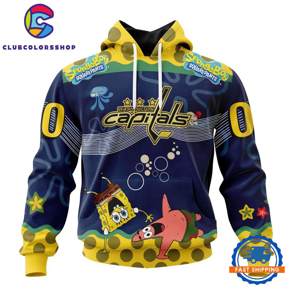 NHL Washington Capitals Specialized Jersey With SpongeBob Hoodie, T Shirt
