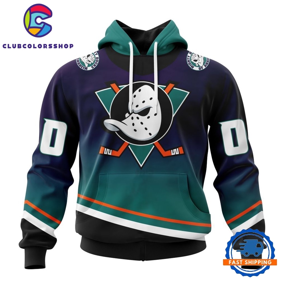NHL Anaheim Ducks Special Retro Gradient Design Hoodie, T Shirt