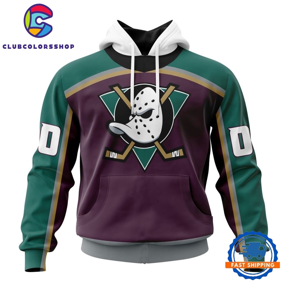 NHL Anaheim Ducks Specialized Unisex Kits With Retro Concepts Hoodie, T Shirt
