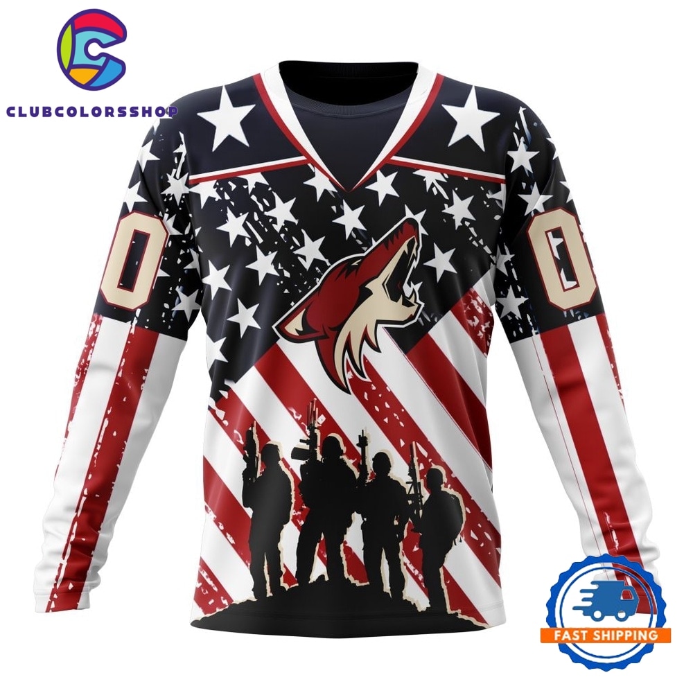 NHL Arizona Coyotes Specialized Kits For Honor USS Military Hoodie, T Shirt 3