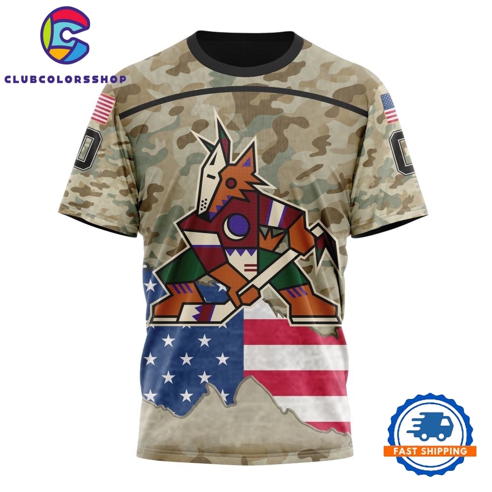NHL Arizona Coyotes Specialized Kits For United State With Camo Color Hoodie, T Shirt 4