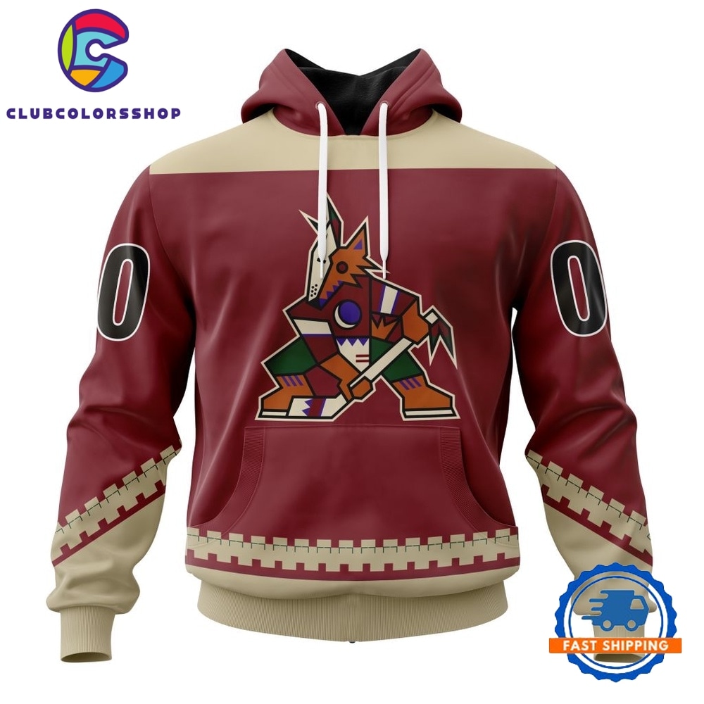 NHL Arizona Coyotes Specialized Unisex Kits With Retro Concepts Hoodie, T Shirt