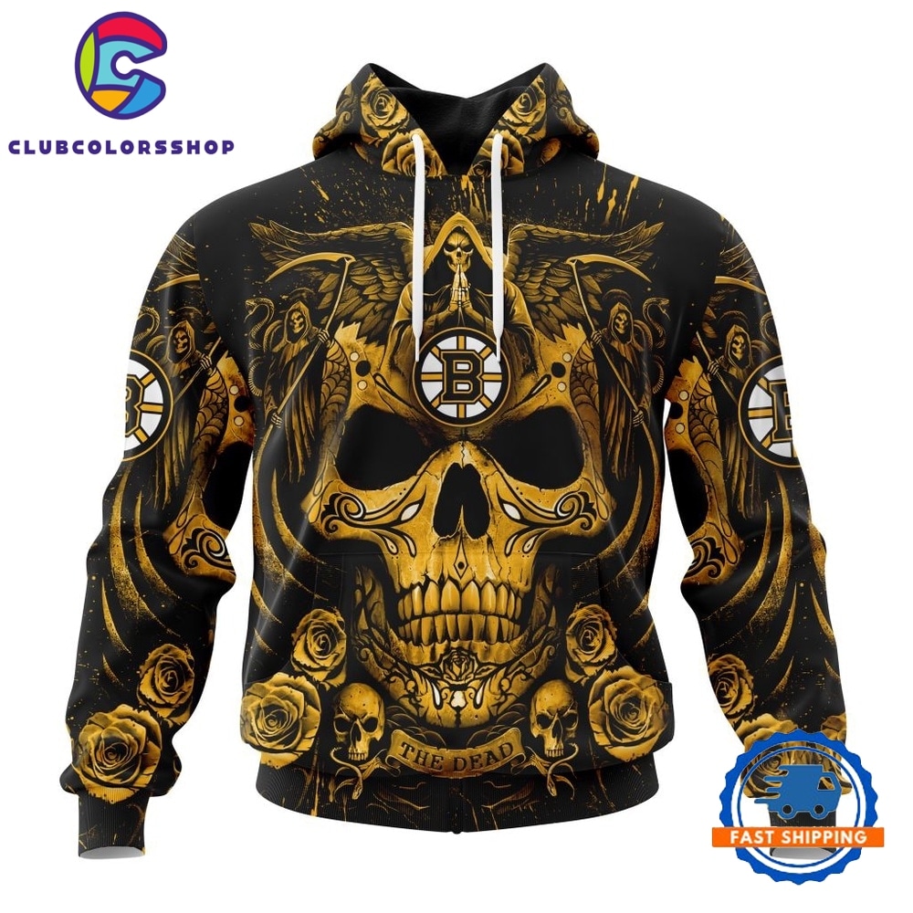 NHL Boston Bruins Special Design Halloween With Skull Art Hoodie, T Shirt