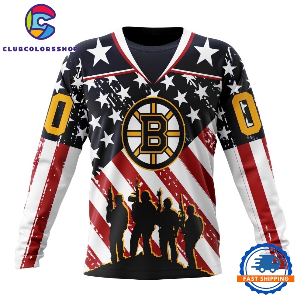 NHL Boston Bruins Specialized Kits For Honor USS Military Hoodie, T Shirt 3