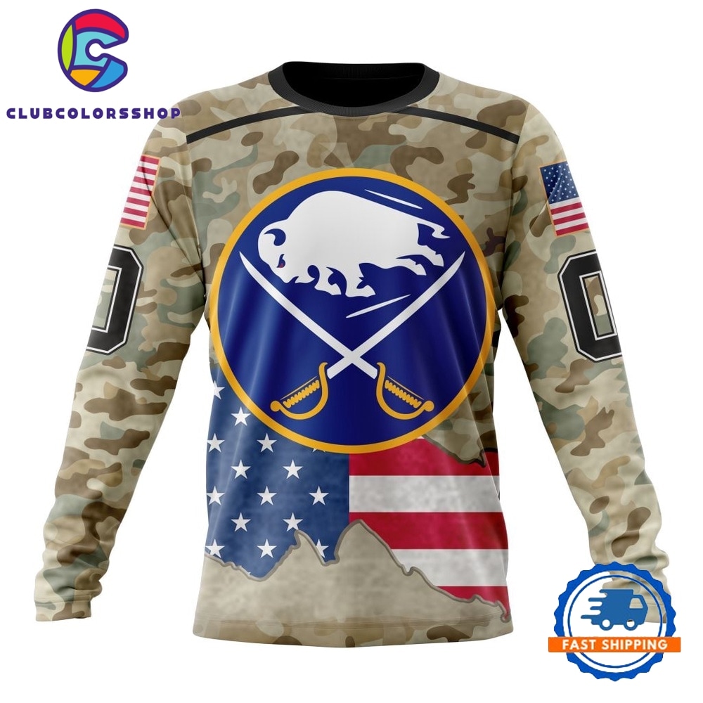 NHL Buffalo Sabres Specialized Kits For United State With Camo Color Hoodie, T Shirt 3