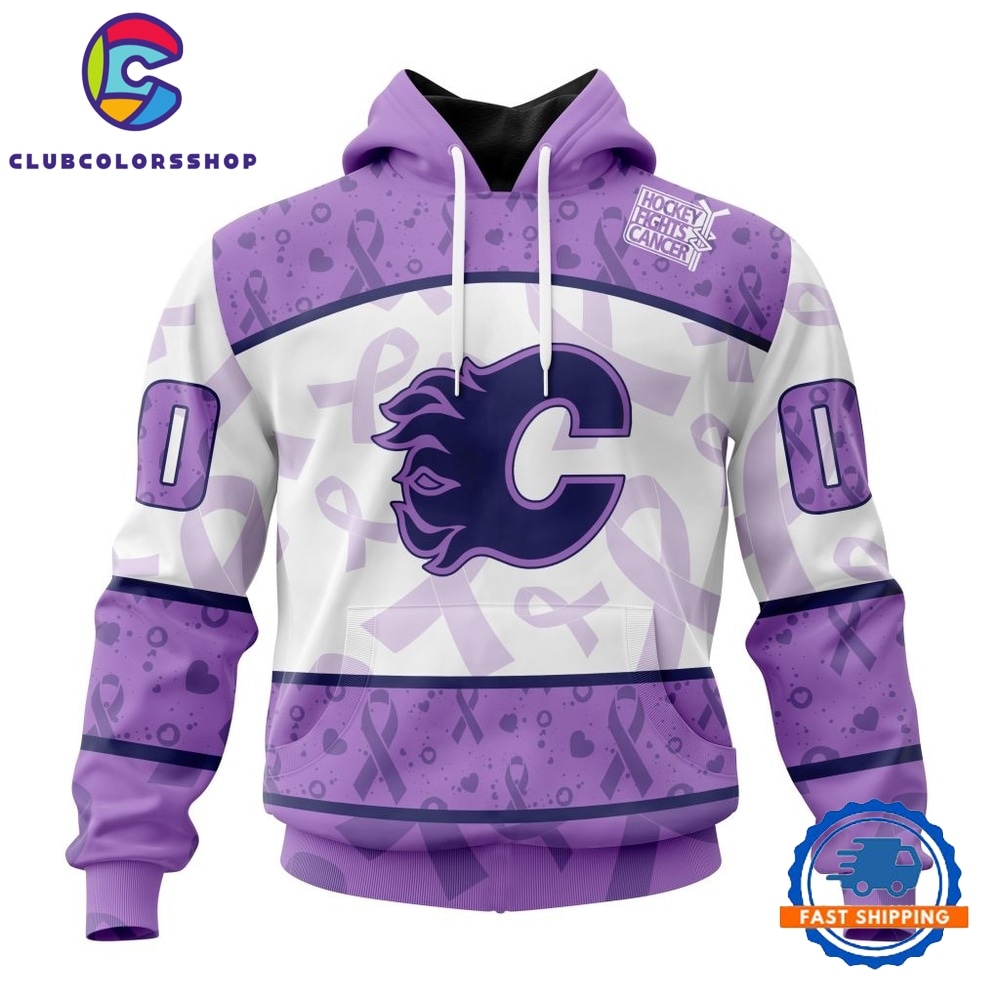 NHL Calgary Flames Special Lavender Fight Cancer Hoodie, T Shirt
