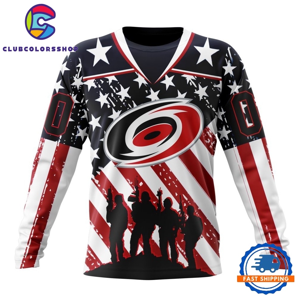 NHL Carolina Hurricanes Specialized Kits For Honor USS Military Hoodie, T Shirt 3