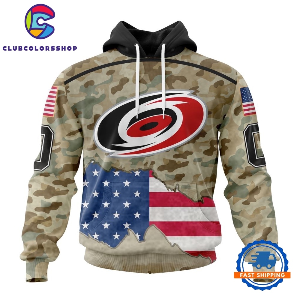 NHL Carolina Hurricanes Specialized Kits For United State With Camo Color Hoodie, T Shirt