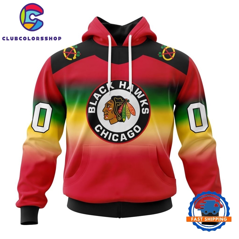 NHL Chicago Blackhawks Special Retro Gradient Design Hoodie, T Shirt