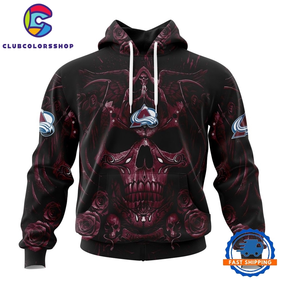 NHL Colorado Avalanche Special Design Halloween With Skull Art Hoodie, T Shirt