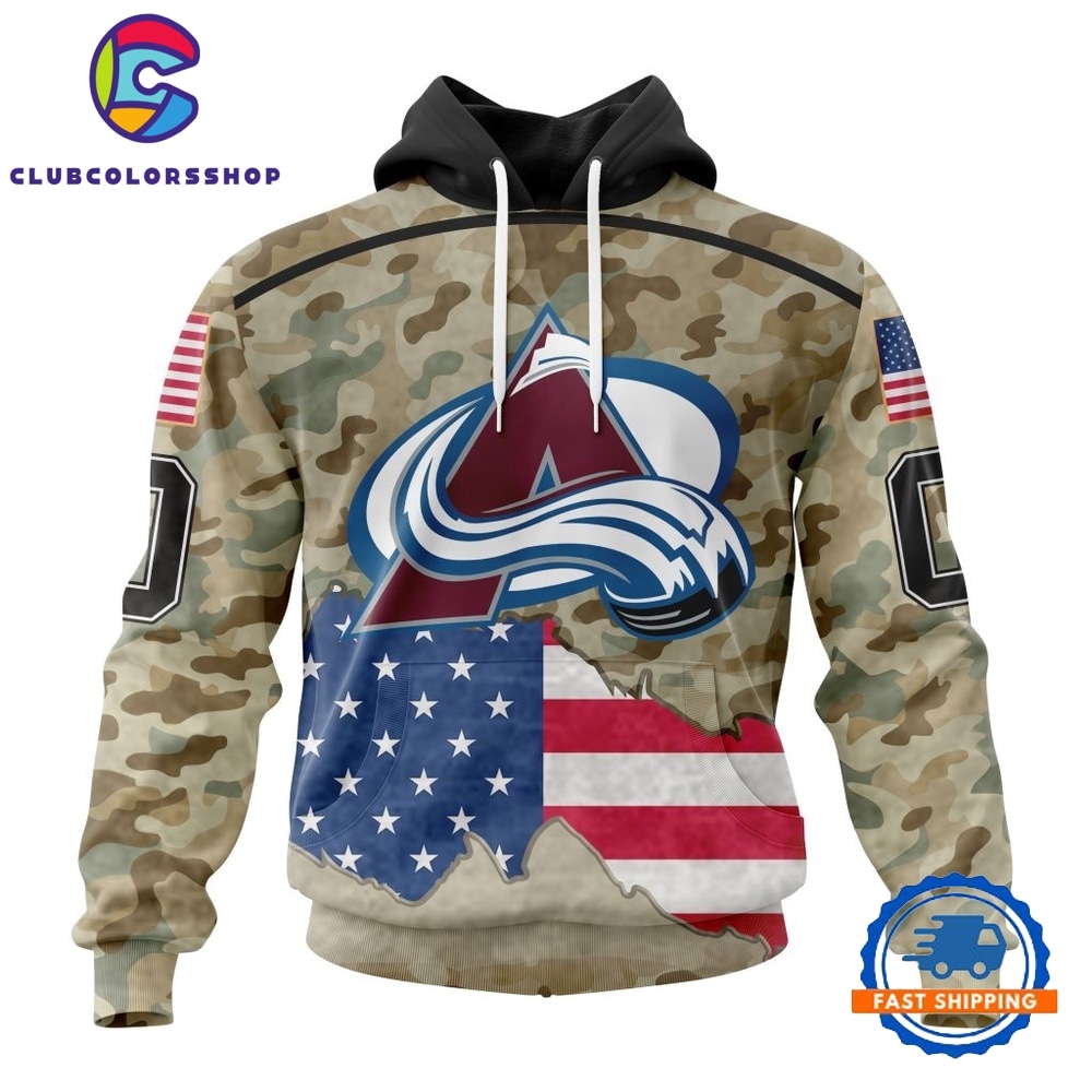 NHL Colorado Avalanche Specialized Kits For United State With Camo Color Hoodie, T Shirt