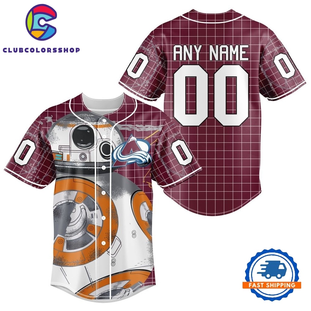 NHL Colorado Avalanche x BB 8 D Star War Baseball Jersey