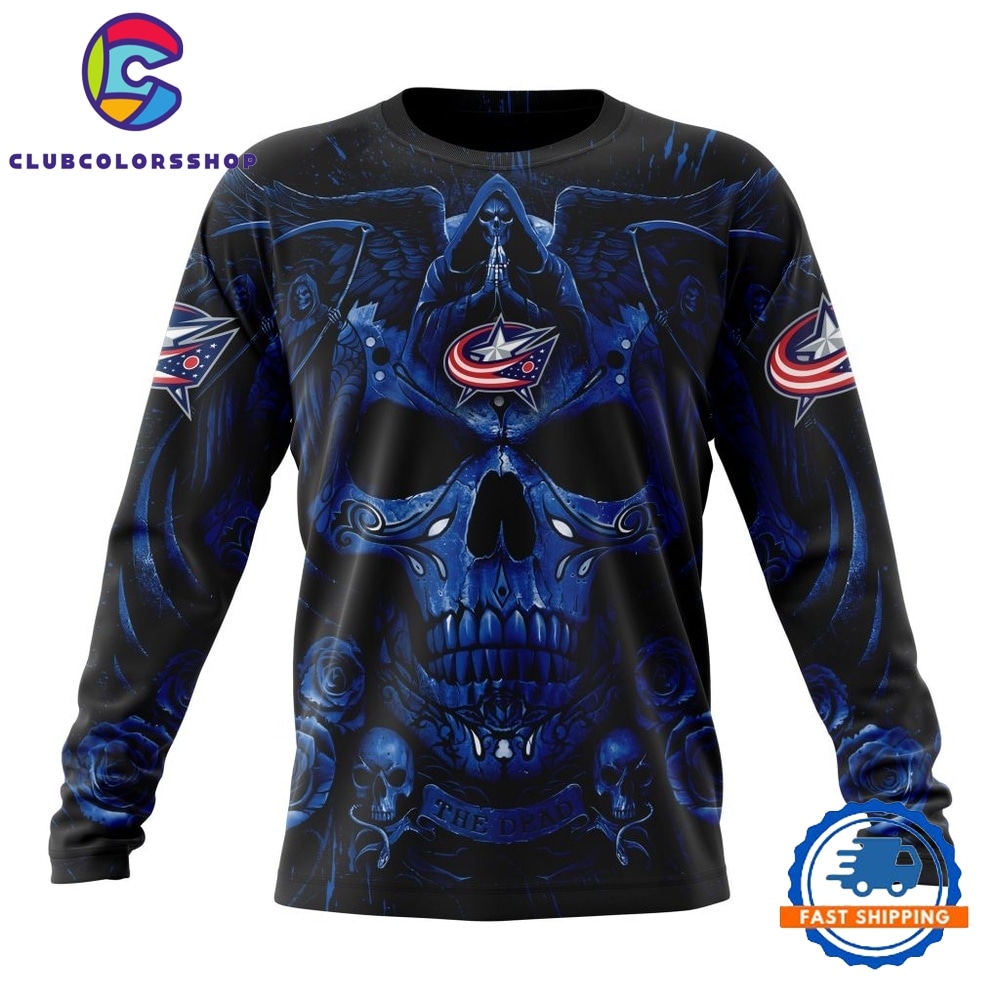 NHL Columbus Blue Jackets Special Design Halloween With Skull Art Hoodie, T Shirt NHL Columbus Blue Jackets Special Design Halloween With Skull Art Hoodie, T Shirt