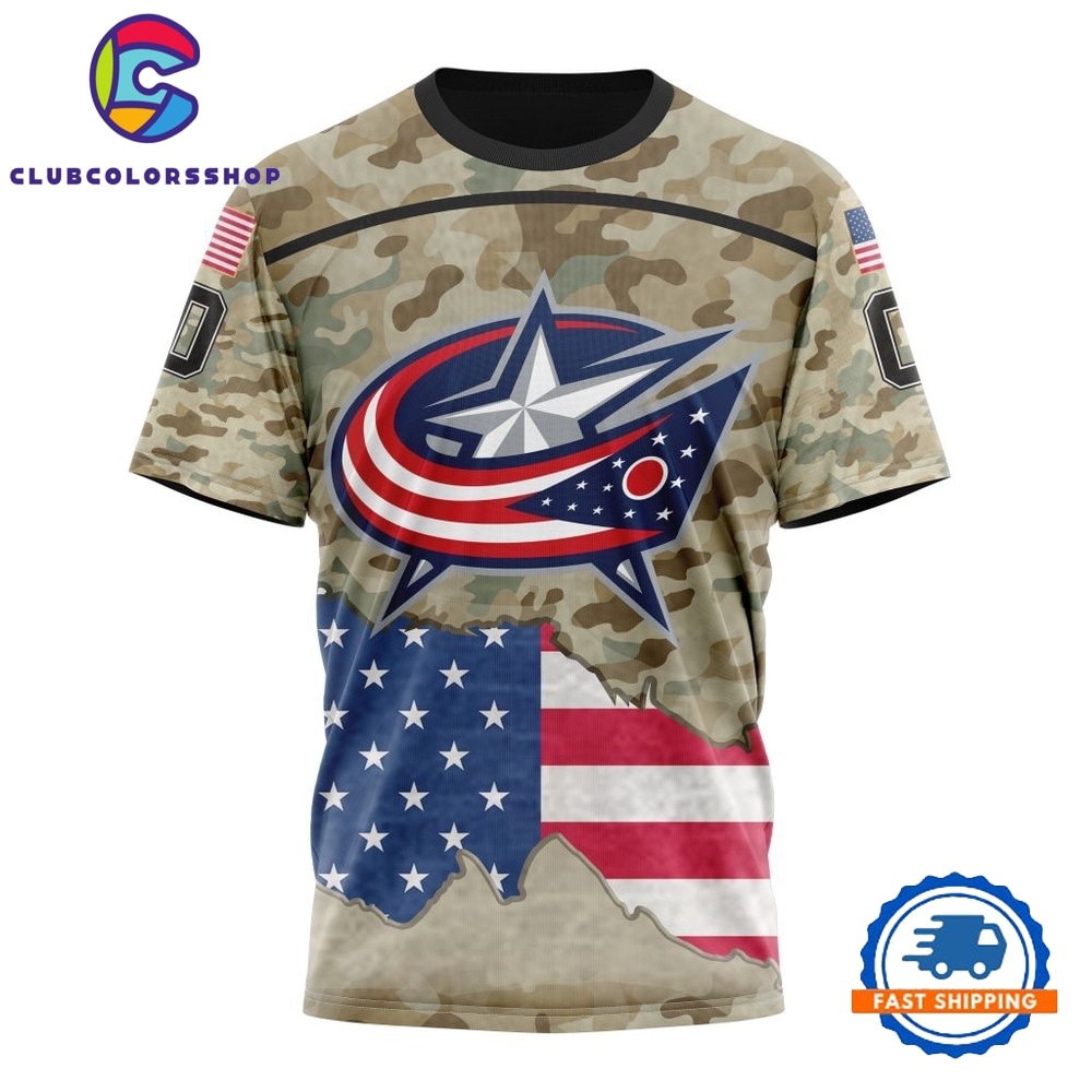 NHL Columbus Blue Jackets Specialized Kits For United State With Camo Color Hoodie, T Shirt 4