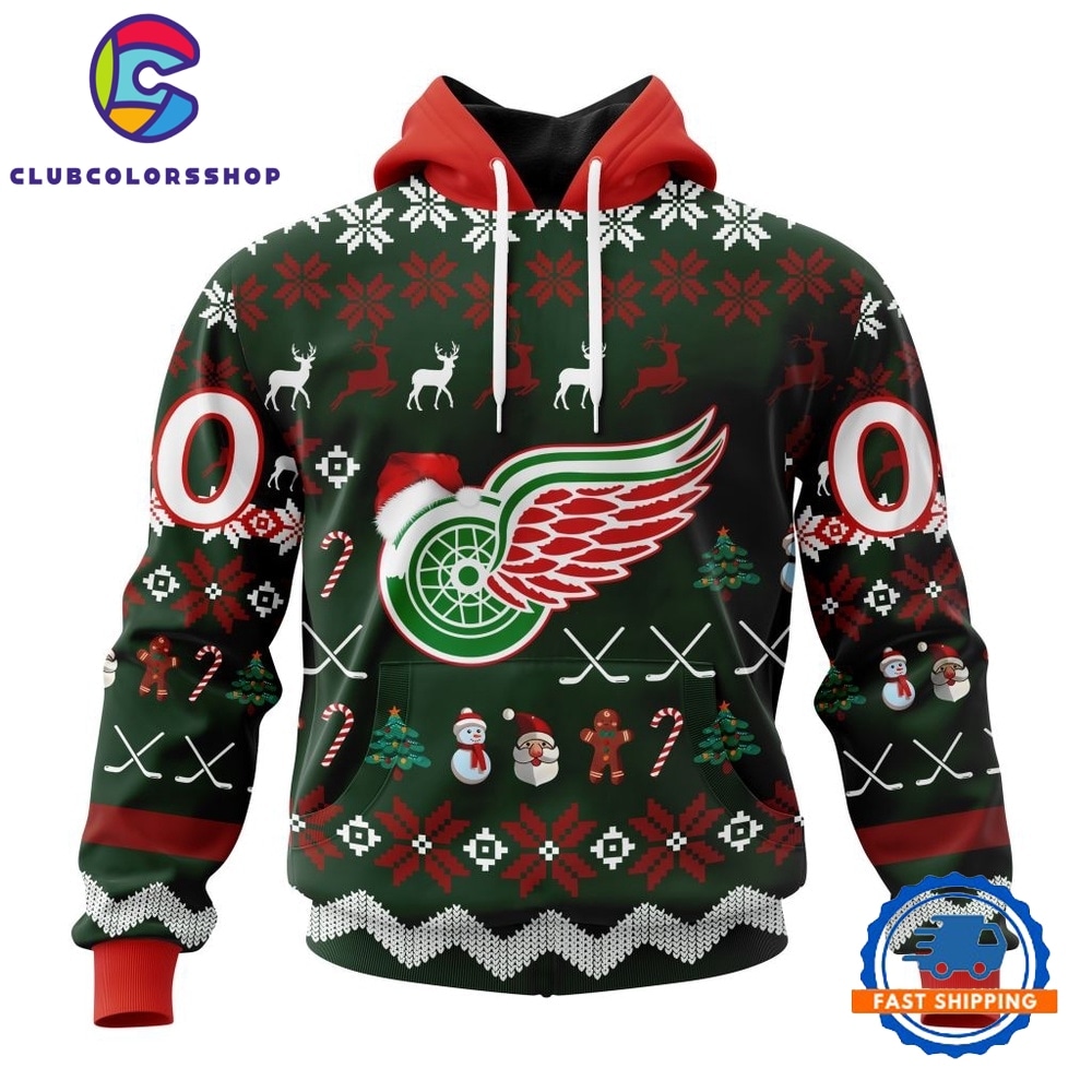 NHL Detroit Red Wings Hockey Christmas Is Coming 2026 Hoodie, T Shirt