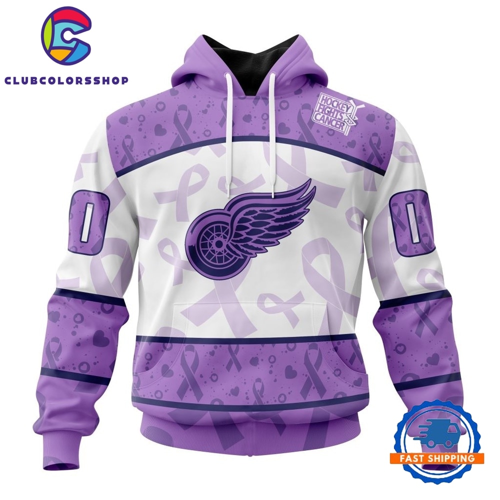 NHL Detroit Red Wings Special Lavender Fight Cancer Hoodie, T Shirt