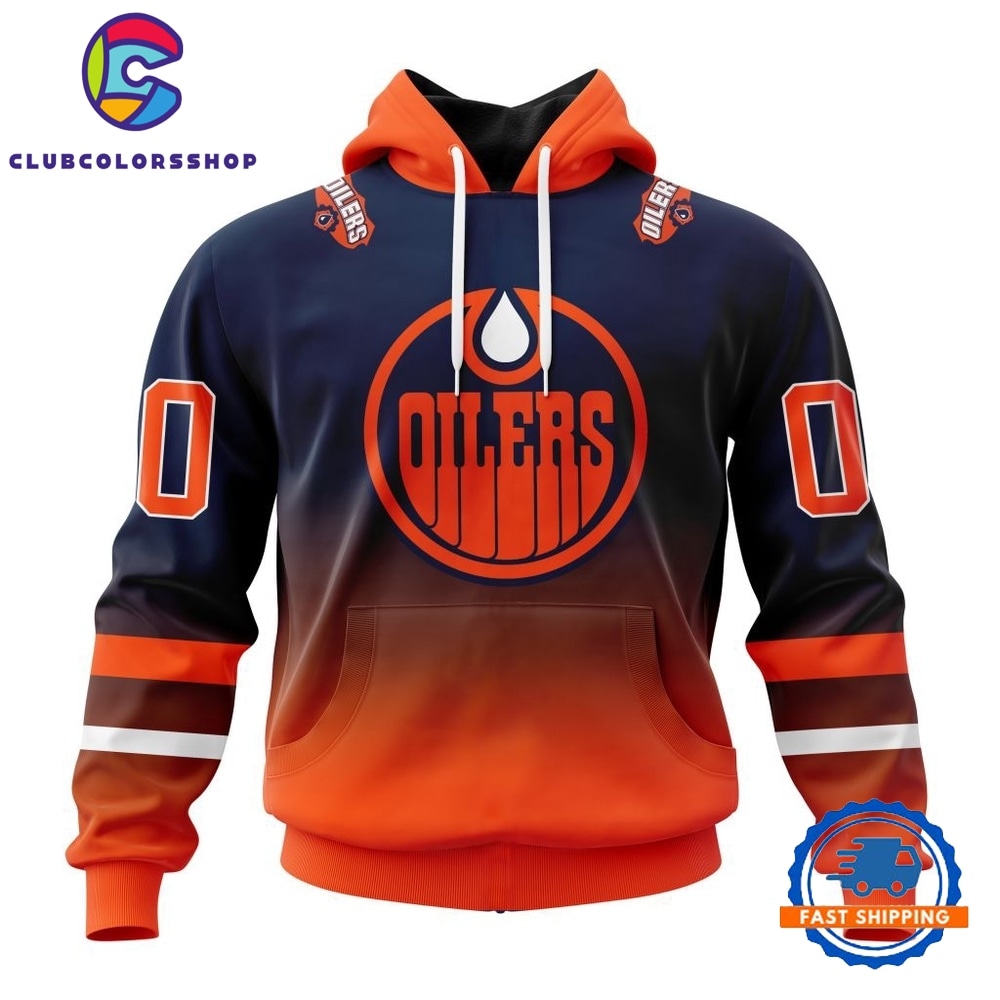 NHL Edmonton Oilers Special Retro Gradient Design Hoodie, T Shirt