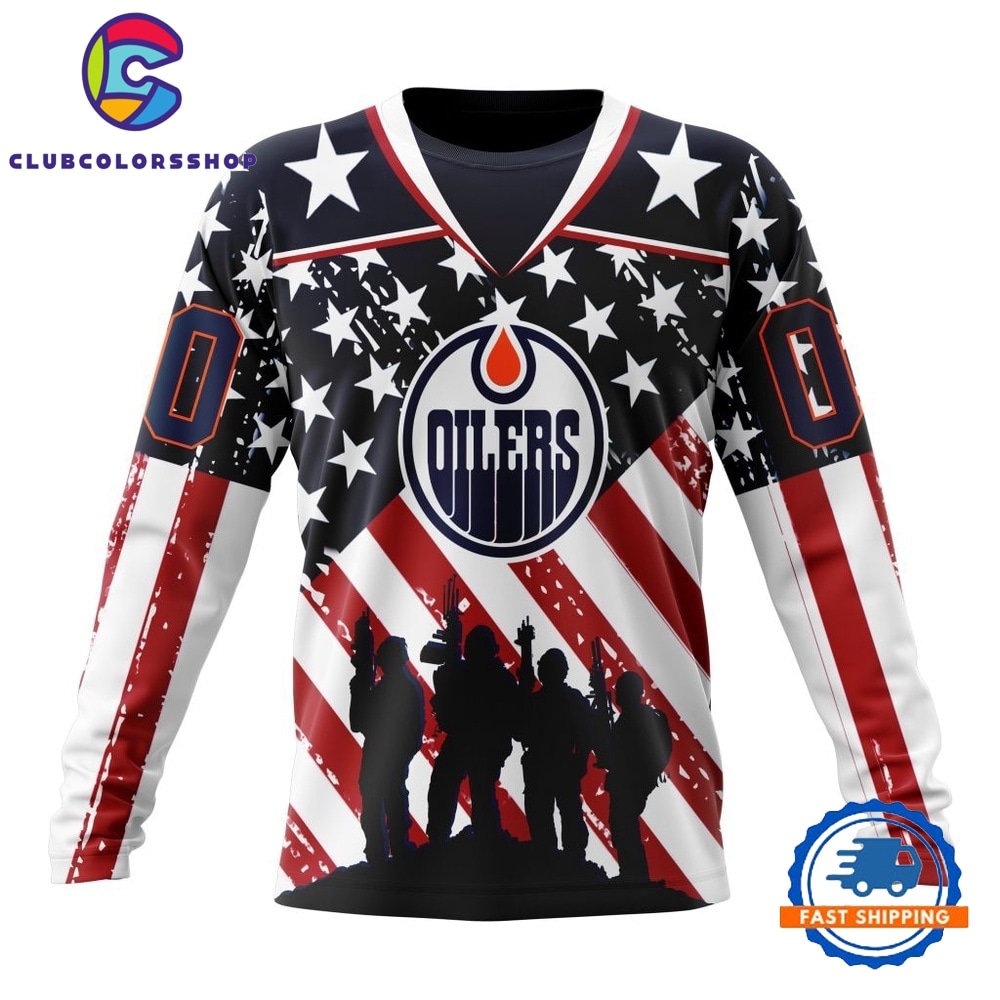 NHL Edmonton Oilers Specialized Kits For Honor USS Military Hoodie, T Shirt 3