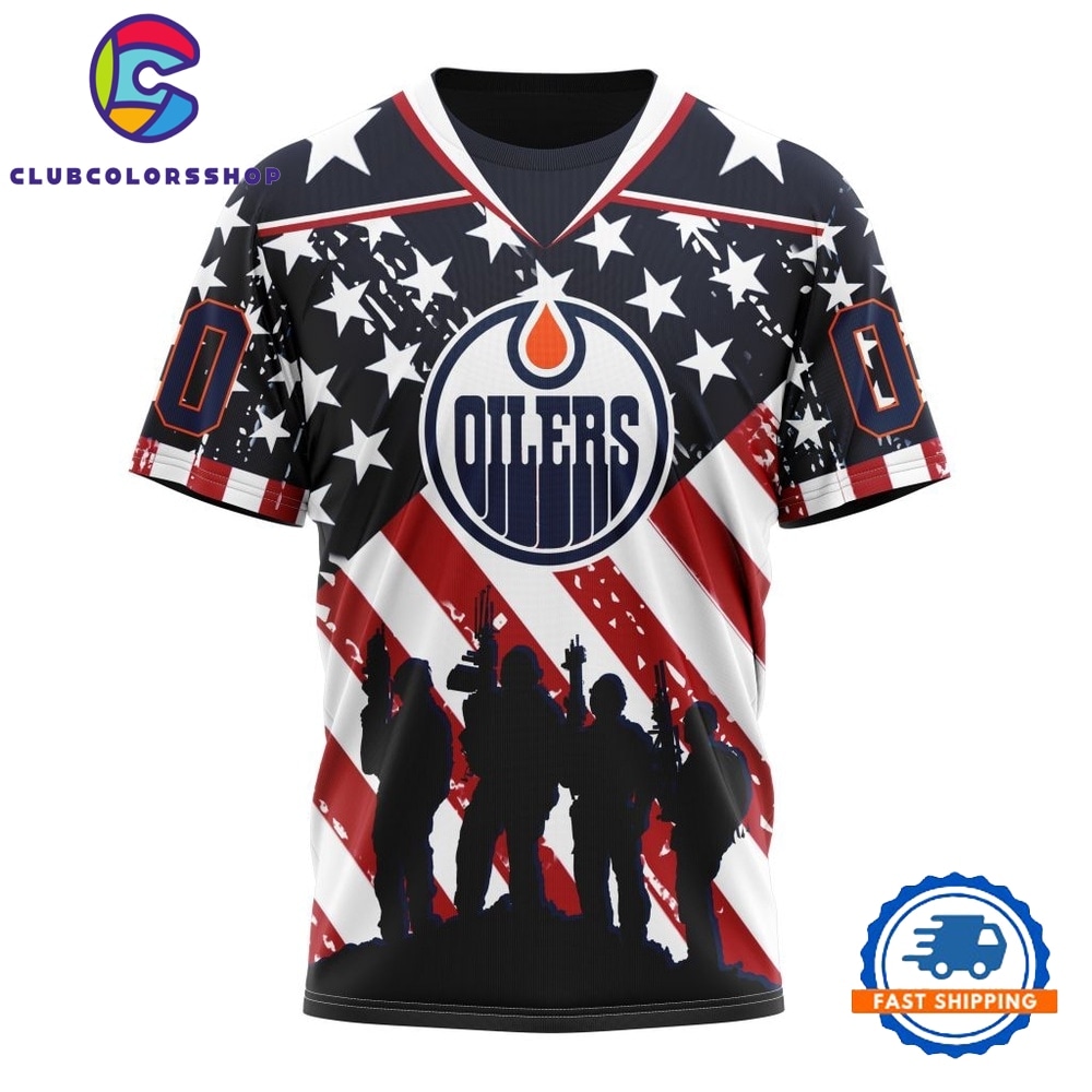 NHL Edmonton Oilers Specialized Kits For Honor USS Military Hoodie, T Shirt 4