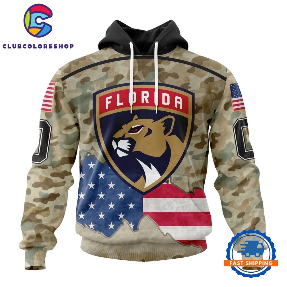 NHL Florida Panthers Specialized Kits For United State With Camo Color Hoodie, T Shirt