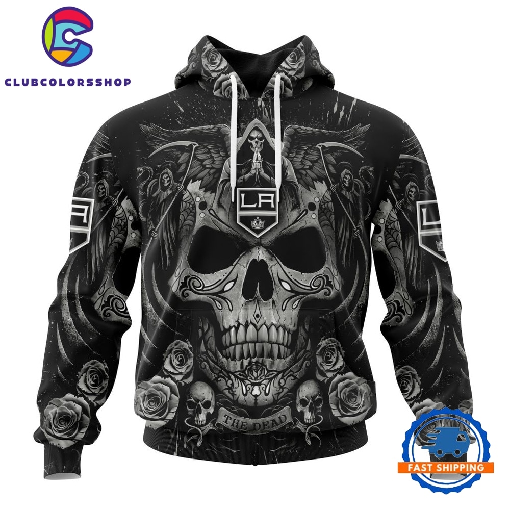 NHL Los Angeles Kings Special Design Halloween With Skull Art Hoodie, T Shirt