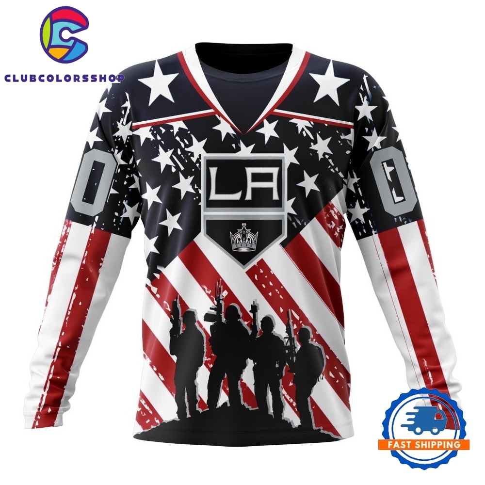 NHL Los Angeles Kings Specialized Kits For Honor USS Military Hoodie, T Shirt 3
