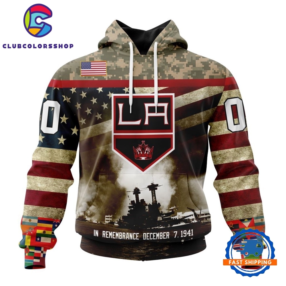 NHL Los Angeles Kings Specialized Unisex Kits Remember Pearl Harbor Hoodie, T Shirt