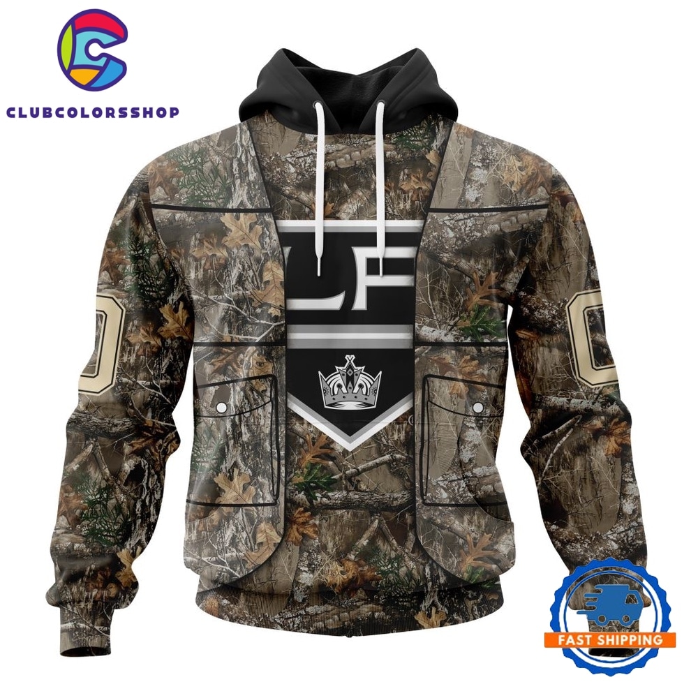 NHL Los Angeles Kings Specialized Unisex Vest Kits With Realtree Camo Hoodie, T Shirt