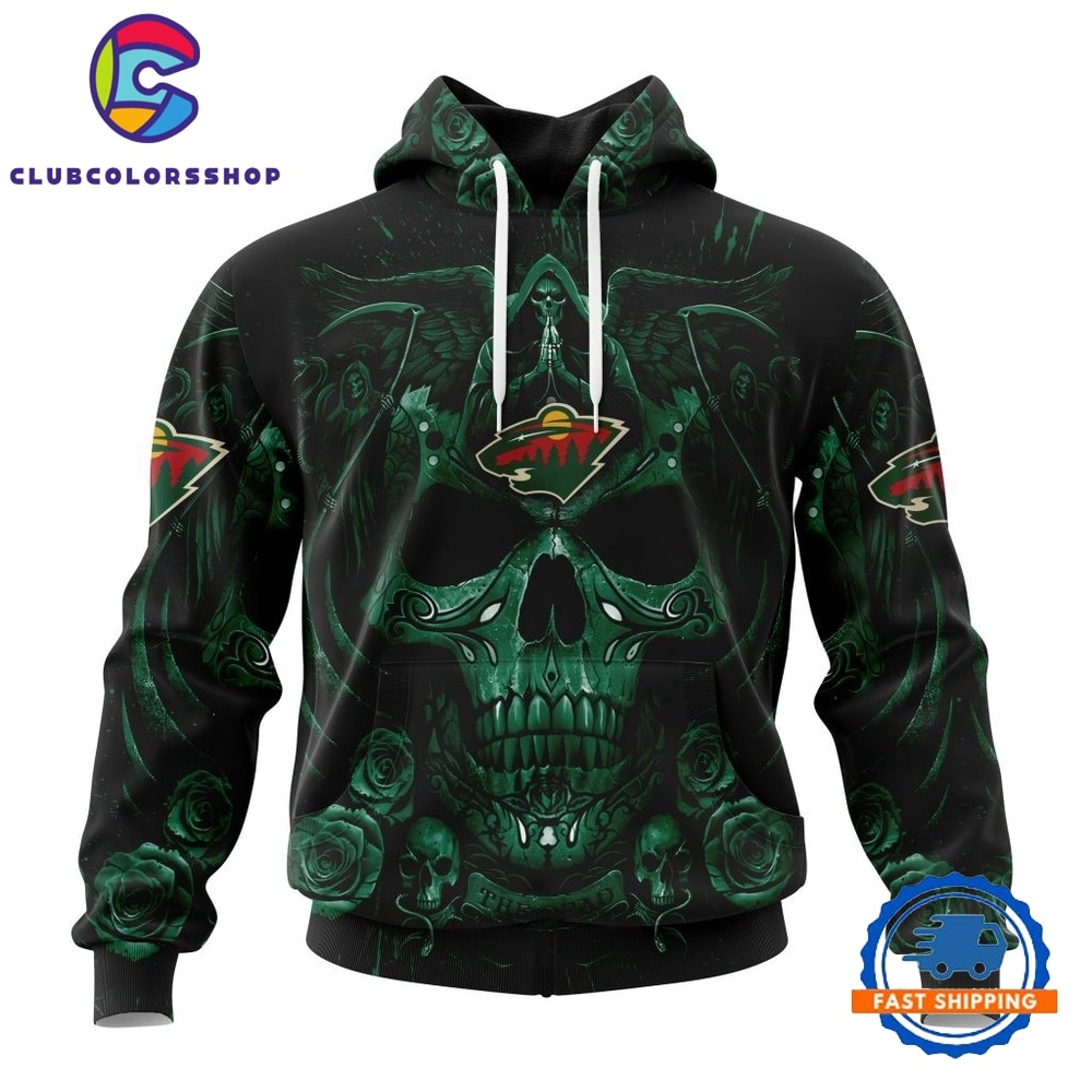 NHL Minnesota Wild Special Design Halloween With Skull Art Hoodie, T Shirt