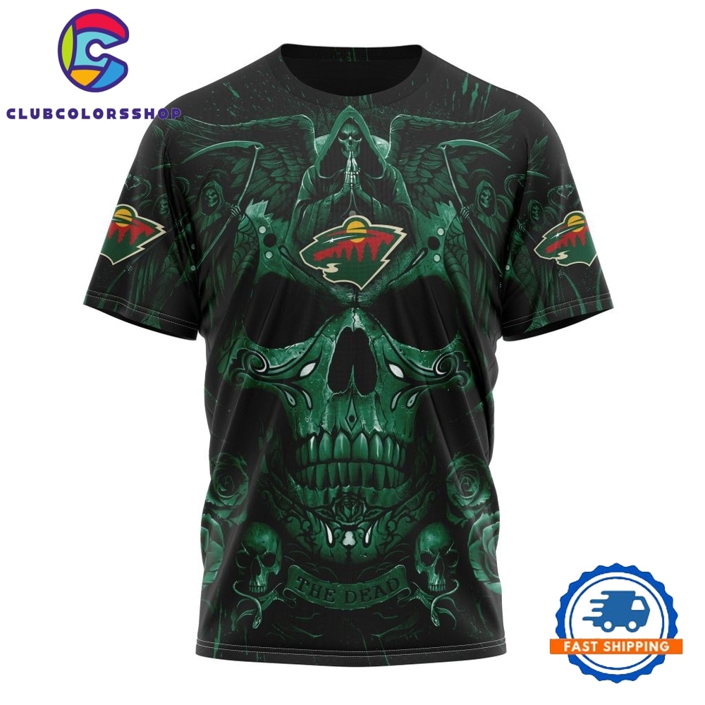 NHL Minnesota Wild Special Design Halloween With Skull Art Hoodie, T Shirt NHL Minnesota Wild Special Design Halloween With Skull Art Hoodie, T Shirt