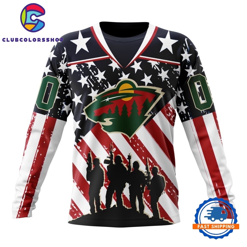 NHL Minnesota Wild Specialized Kits For Honor USS Military Hoodie, T Shirt 3