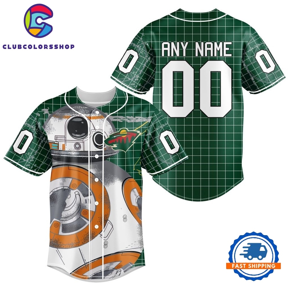 NHL Minnesota Wild x BB 8 D Star War Baseball Jersey