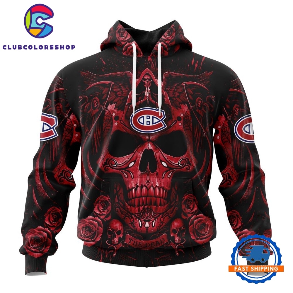 NHL Montreal Canadiens Special Design Halloween With Skull Art Hoodie, T Shirt