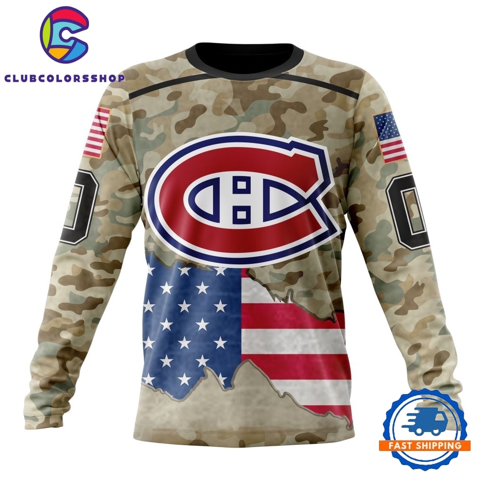 NHL Montreal Canadiens Specialized Kits For United State With Camo Color Hoodie, T Shirt 3