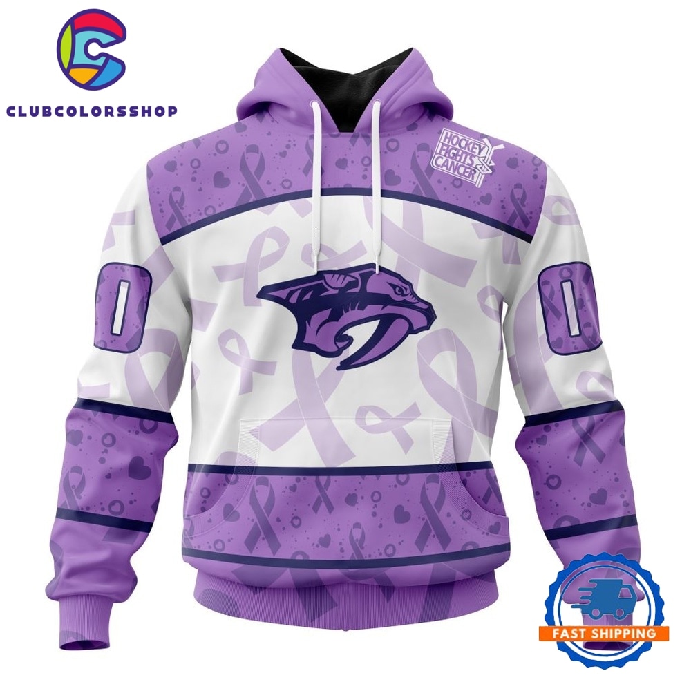NHL Nashville Predators Special Lavender Fight Cancer Hoodie, T Shirt