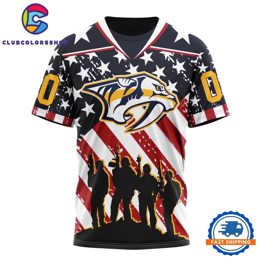 NHL Nashville Predators Specialized Kits For Honor USS Military Hoodie, T Shirt 4