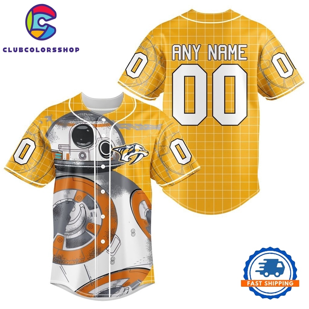 NHL Nashville Predators x BB 8 D Star War Baseball Jersey