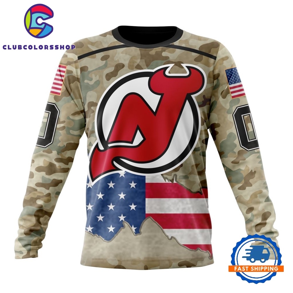 NHL New Jersey Devils Specialized Kits For United State With Camo Color Hoodie, T Shirt 3