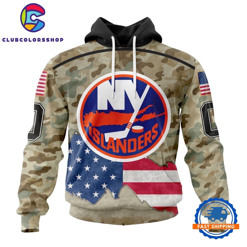 NHL New York Islanders Specialized Kits For United State With Camo Color Hoodie, T Shirt