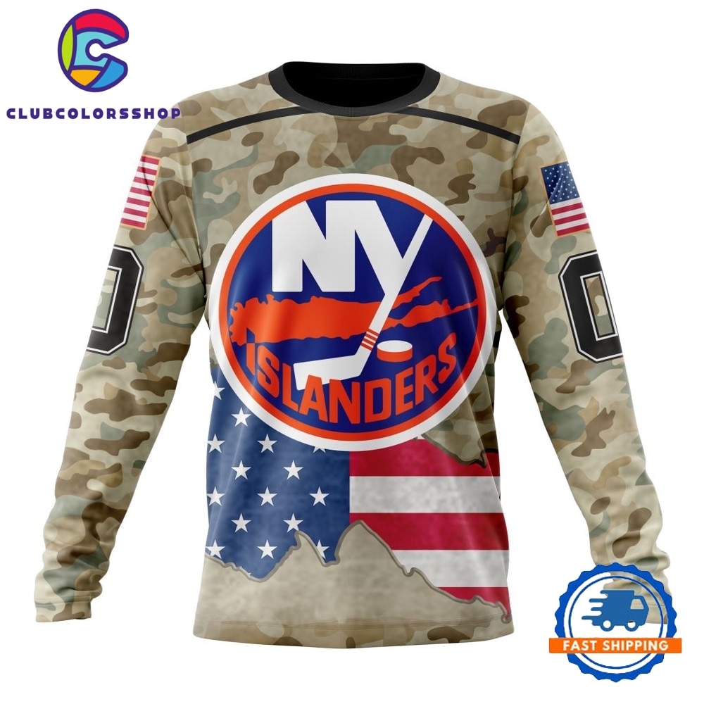 NHL New York Islanders Specialized Kits For United State With Camo Color Hoodie, T Shirt 3