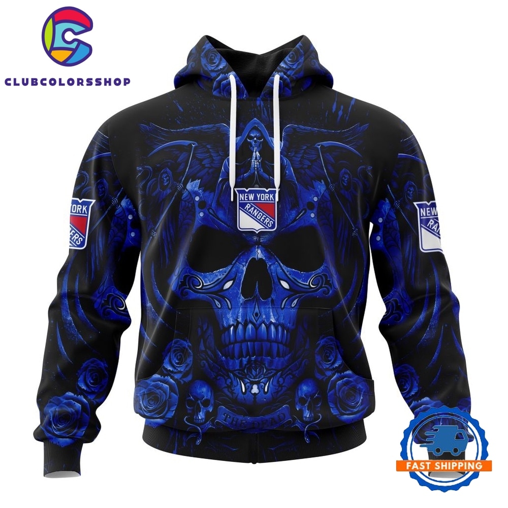 NHL New York Rangers Special Design Halloween With Skull Art Hoodie, T Shirt