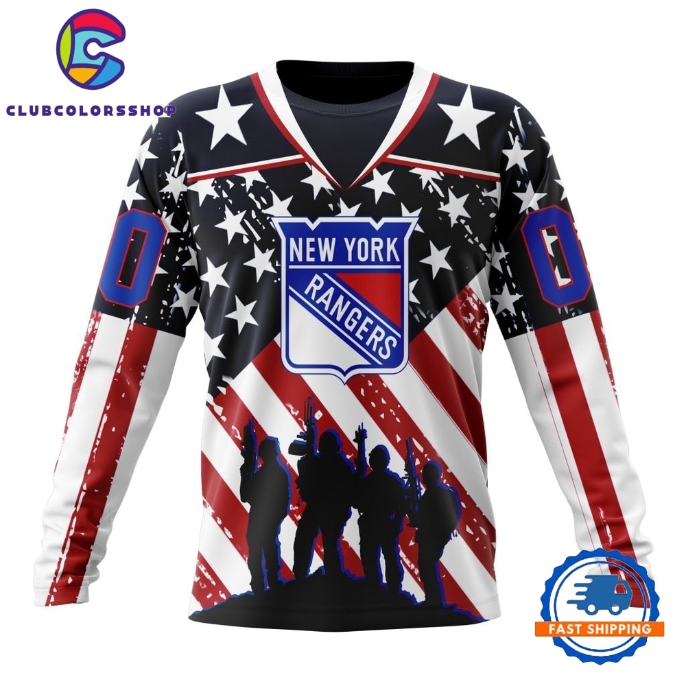 NHL New York Rangers Specialized Kits For Honor USS Military Hoodie, T Shirt 3