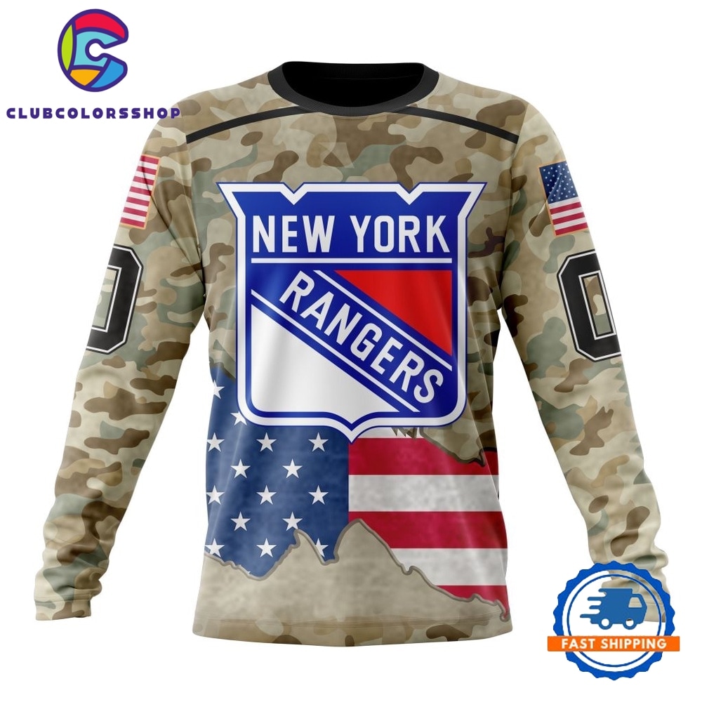 NHL New York Rangers Specialized Kits For United State With Camo Color Hoodie, T Shirt 3
