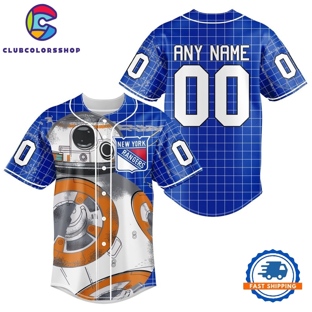 NHL New York Rangers x BB 8 D Star War Baseball Jersey