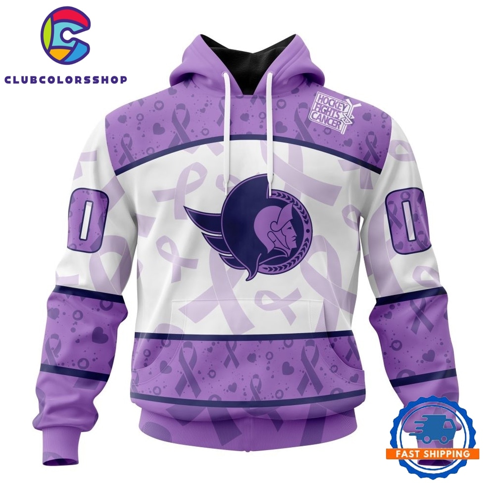 NHL Ottawa Senators Special Lavender Fight Cancer Hoodie, T Shirt