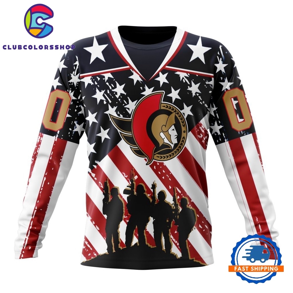 NHL Ottawa Senators Specialized Kits For Honor USS Military Hoodie, T Shirt 3