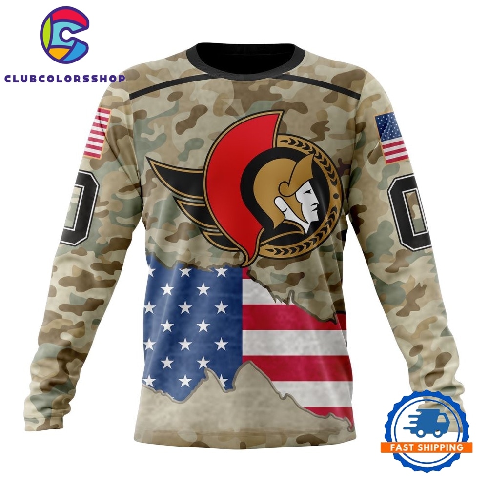 NHL Ottawa Senators Specialized Kits For United State With Camo Color Hoodie, T Shirt 3