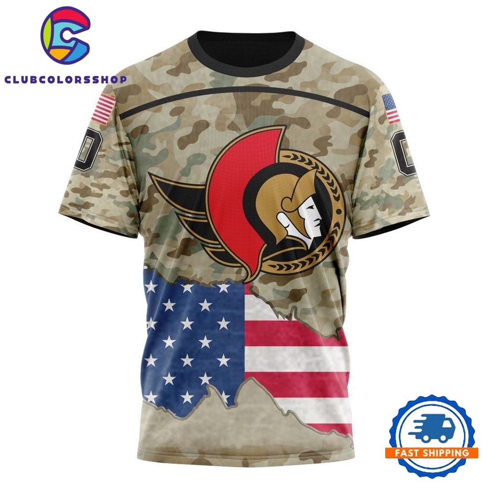 NHL Ottawa Senators Specialized Kits For United State With Camo Color Hoodie, T Shirt 4