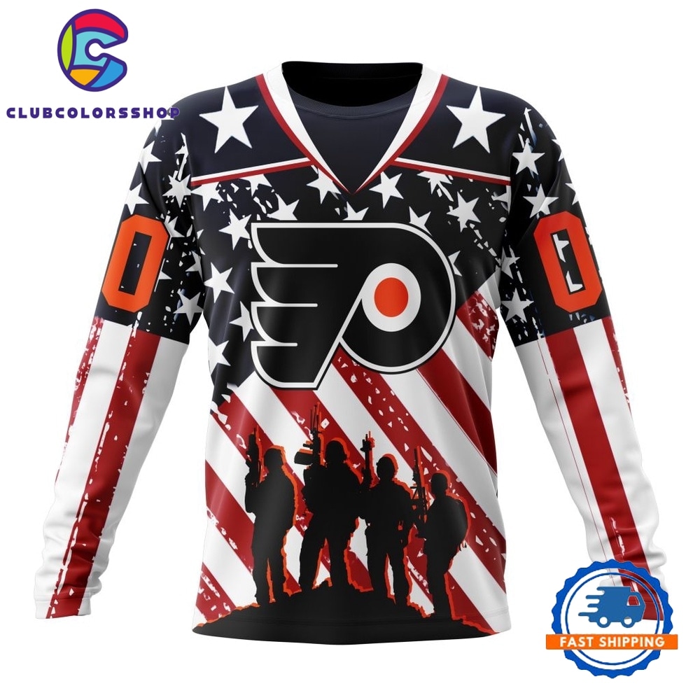 NHL Philadelphia Flyers Specialized Kits For Honor USS Military Hoodie, T Shirt 3