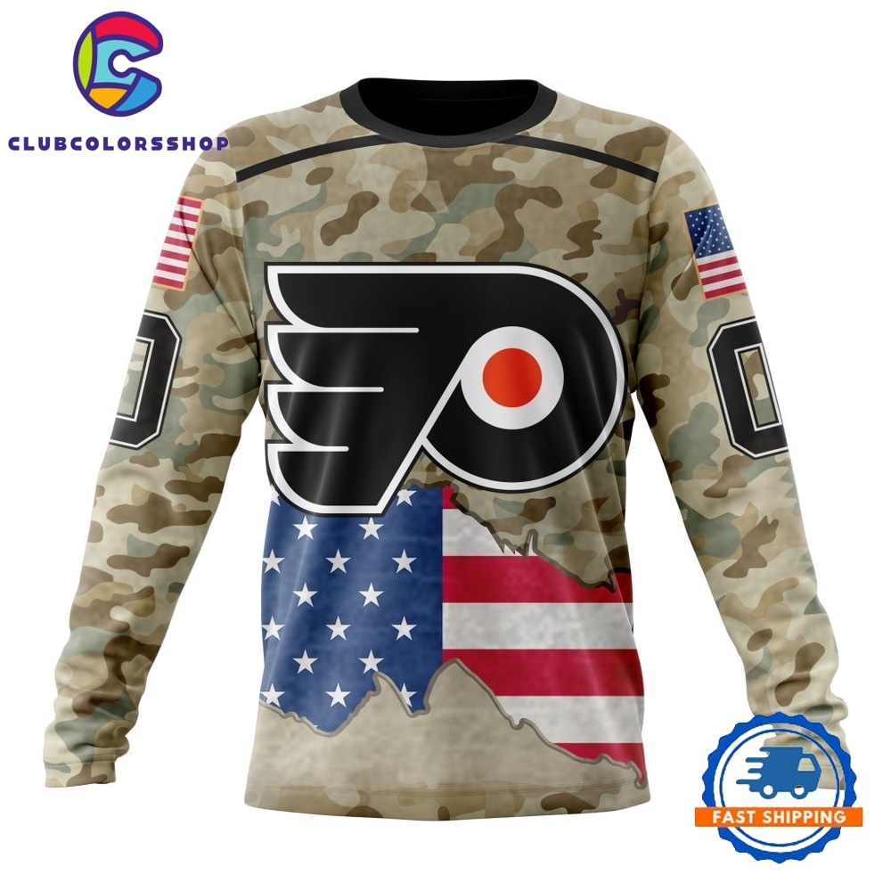 NHL Philadelphia Flyers Specialized Kits For United State With Camo Color Hoodie, T Shirt 3